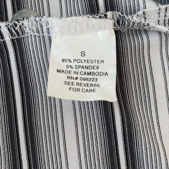 ACADEMY LTD Men's Small Classic Collar Black, Gray and White Striped Polo Shirt - Picture 7 of 7